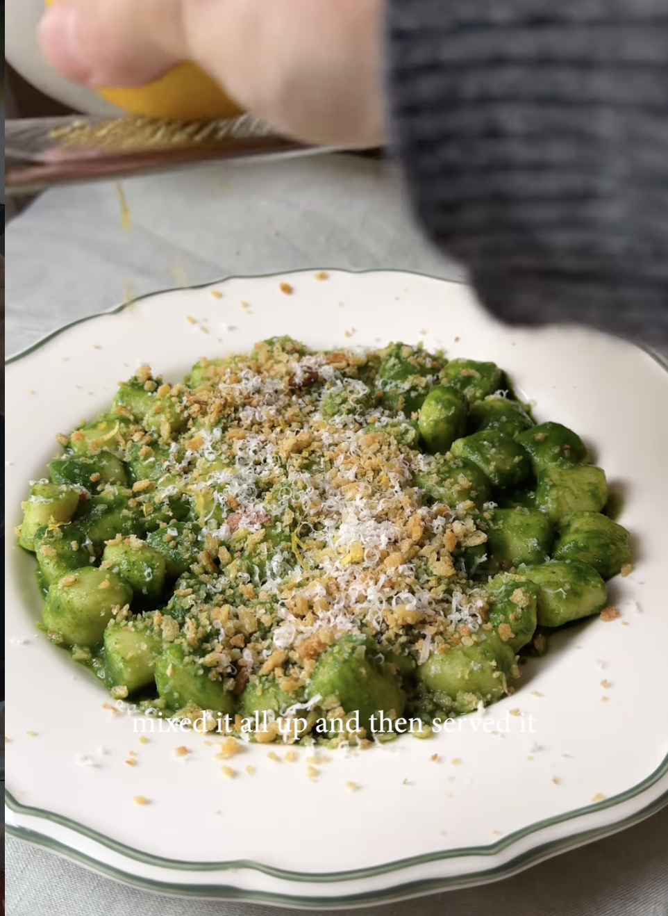 Cavolo Nero Gnocchi Chili Breadcrumbs