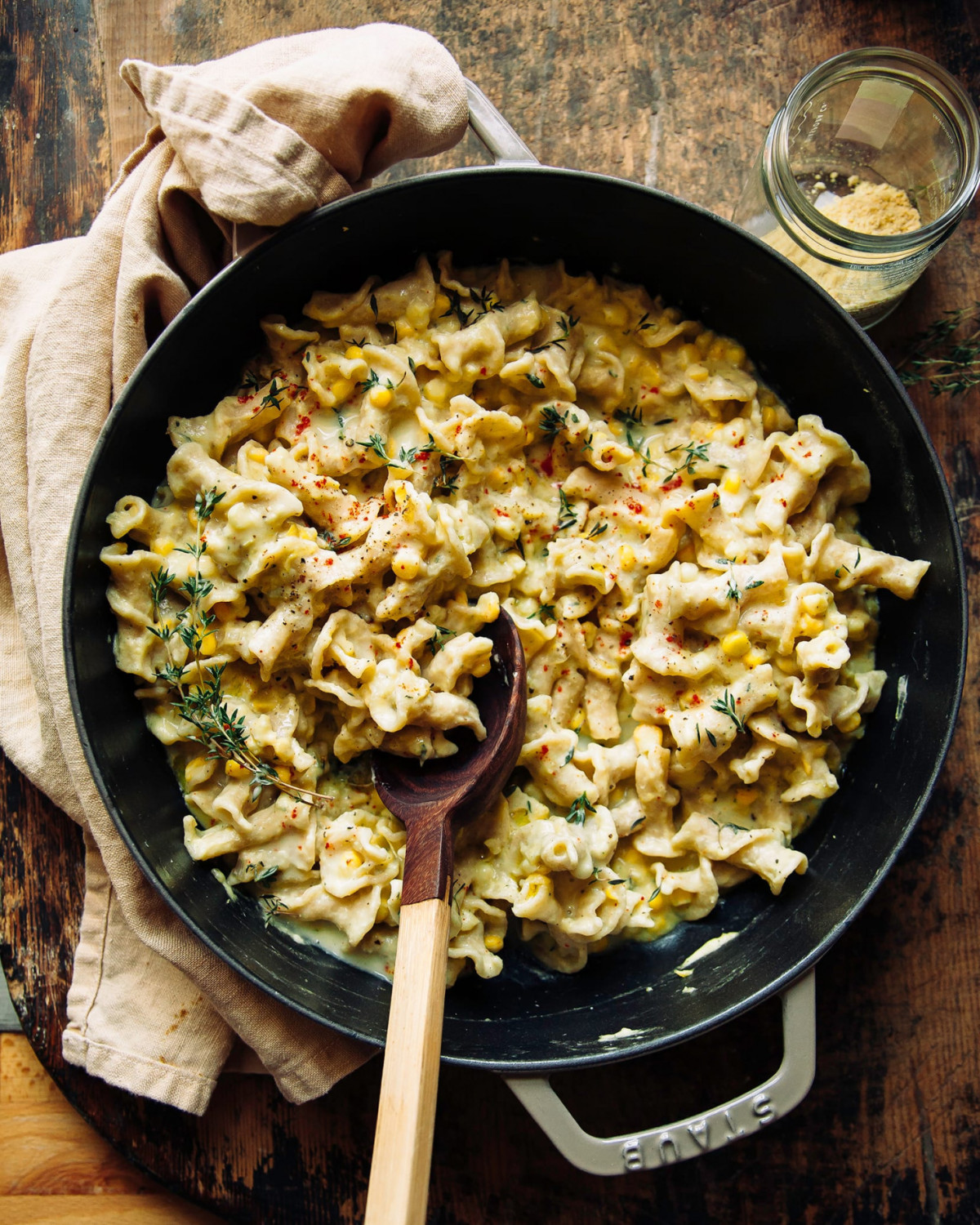 Creamy Corn & Lemon Pasta with Thyme