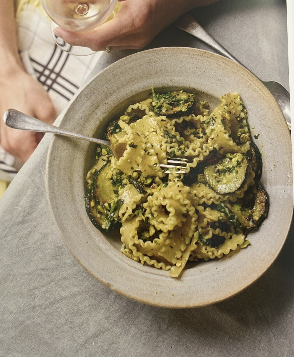 Zucchini Pistache Pesto Pasta
